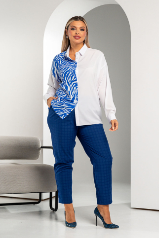 Брюки РБ-651 клетка синяя